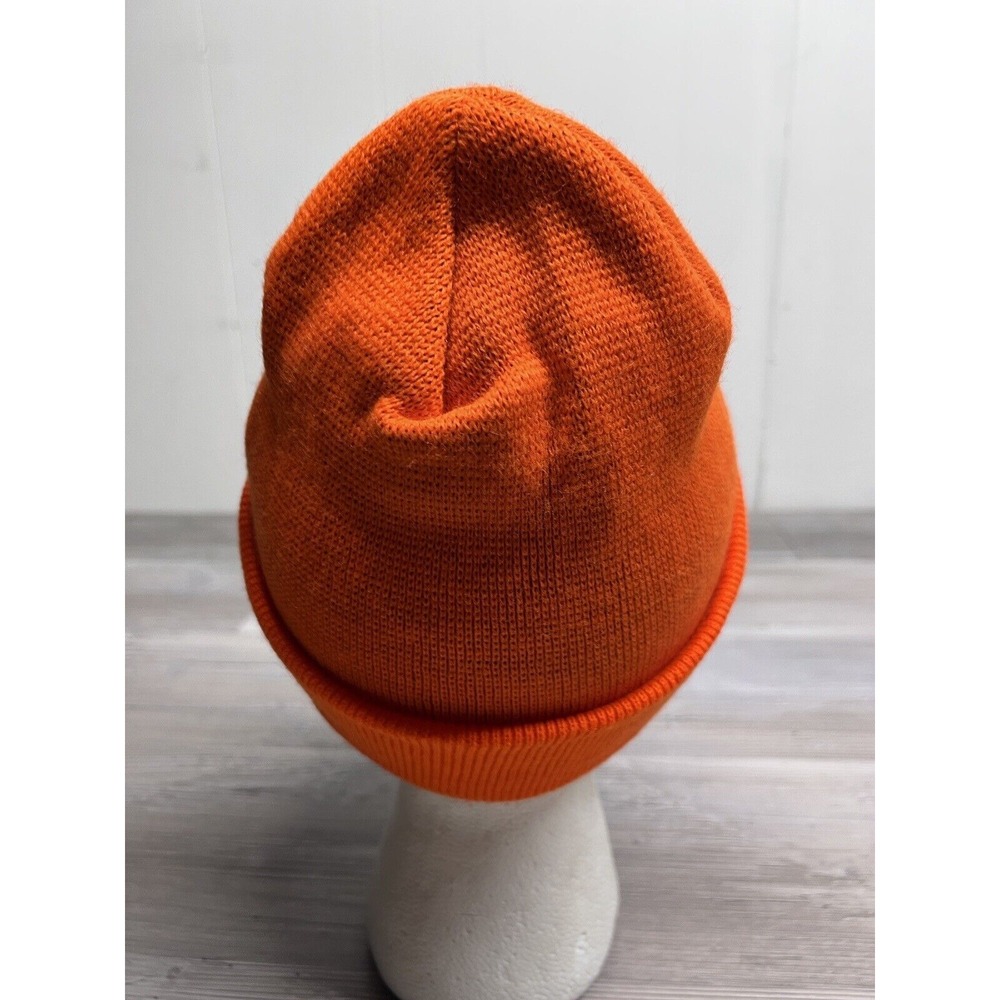 Vintage Blaze Orange Canada Beanie Royal Canadian Knit Hat OSFA - Picture 3 of 6